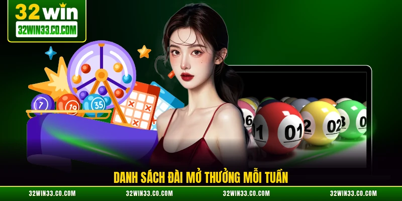 Danh sách đài mở thưởng mỗi tuần